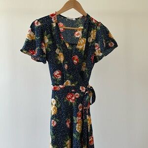 Ripe Navy Floral Wrap Dress